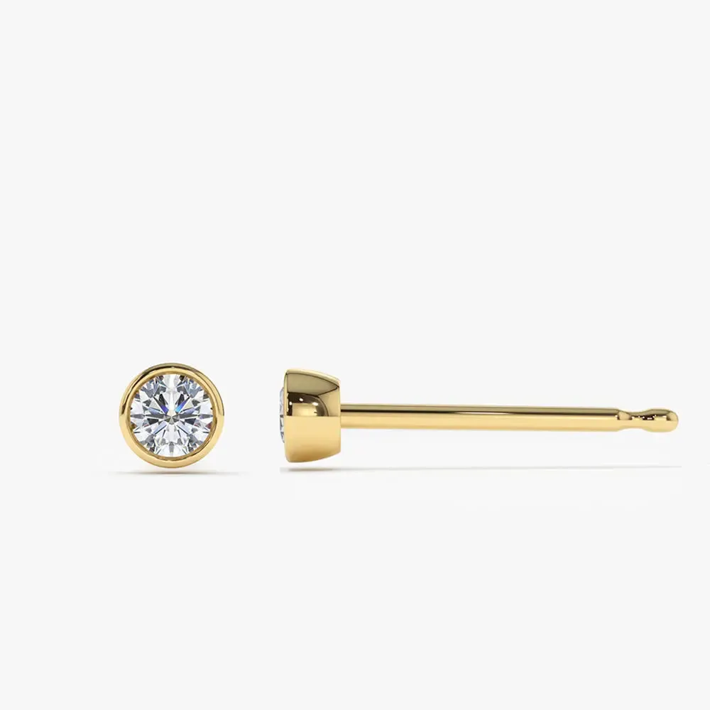0.20CTW Bezel Set Diamond Stud Earrings