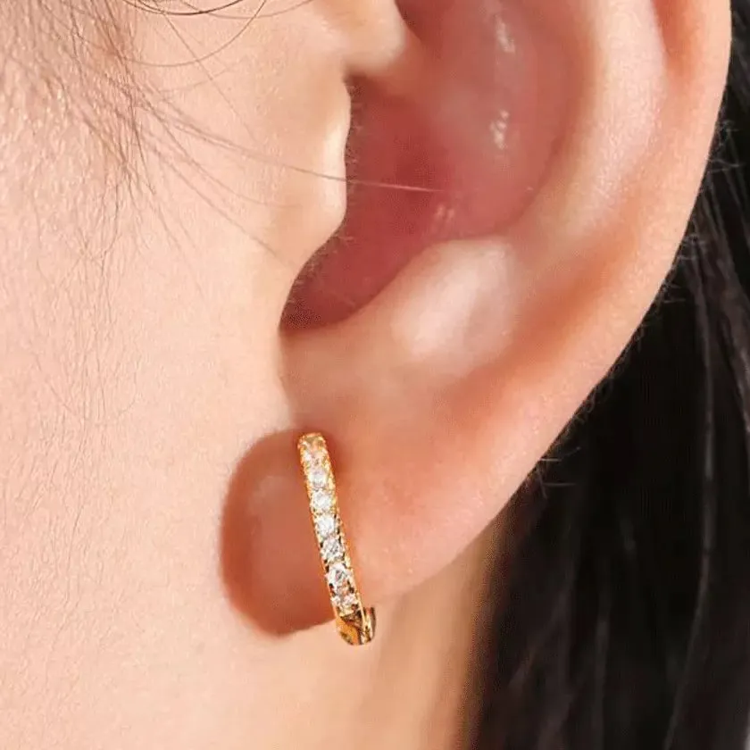 18K Gold Plated Huggie Earrings