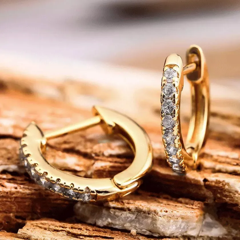 18K Gold Plated Huggie Earrings