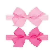 2 pack scallop bow with elastic band