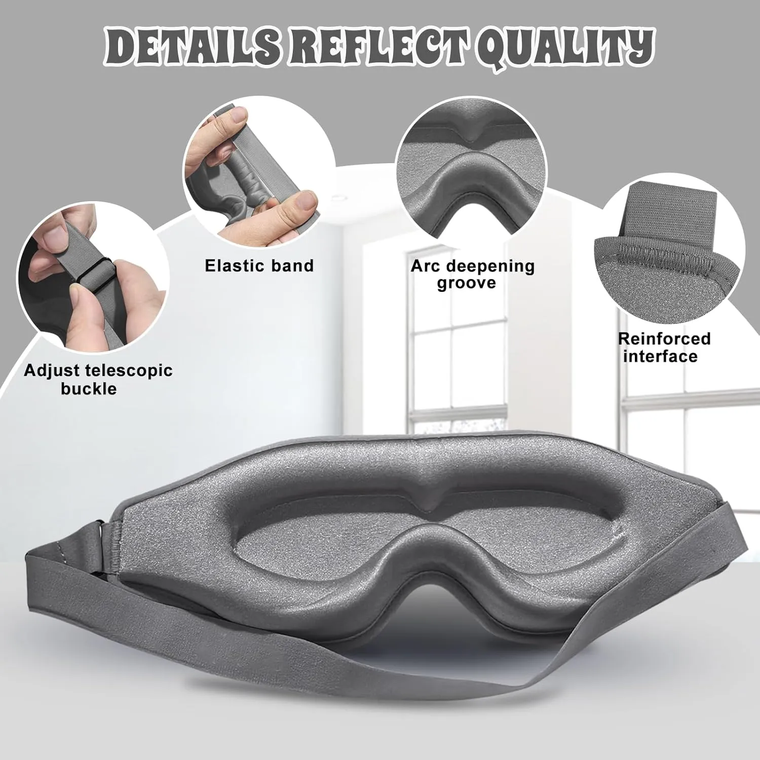 3D Advanced Eye Mask for SleepingUltra Delicate Soft Skin Friendly Eye mask100% Blackout Sleep Eye Mask for Sleep, Eyelash Extension Sleep mask