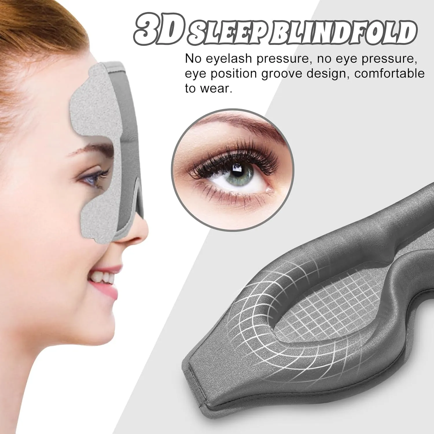 3D Advanced Eye Mask for SleepingUltra Delicate Soft Skin Friendly Eye mask100% Blackout Sleep Eye Mask for Sleep, Eyelash Extension Sleep mask