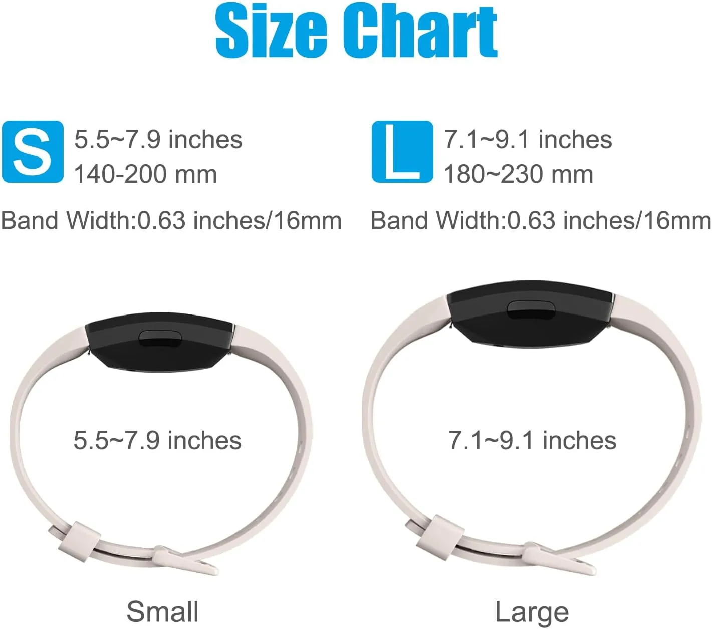 AK Soft TPU Wristbands - Compatible with Fitbit Inspire 2 & HR Bands, Sports Waterproof Straps for Fitbit Fitness Trackers