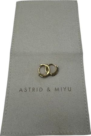 Astrid & Miyu Yellow 18k Gold Plated Silver Huggie Earrings With Sapphires