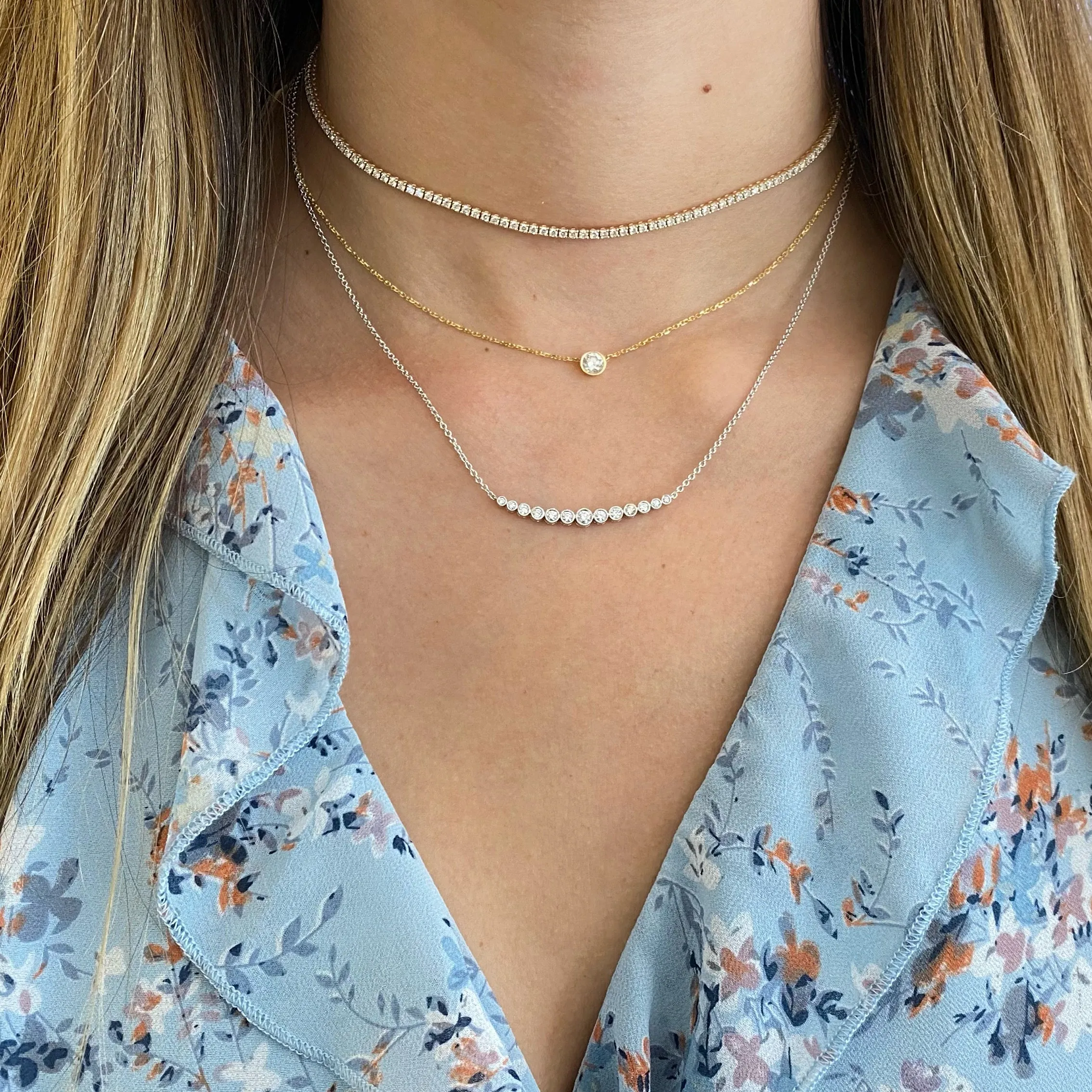 Bezel-Set Diamond Arch Pendant
