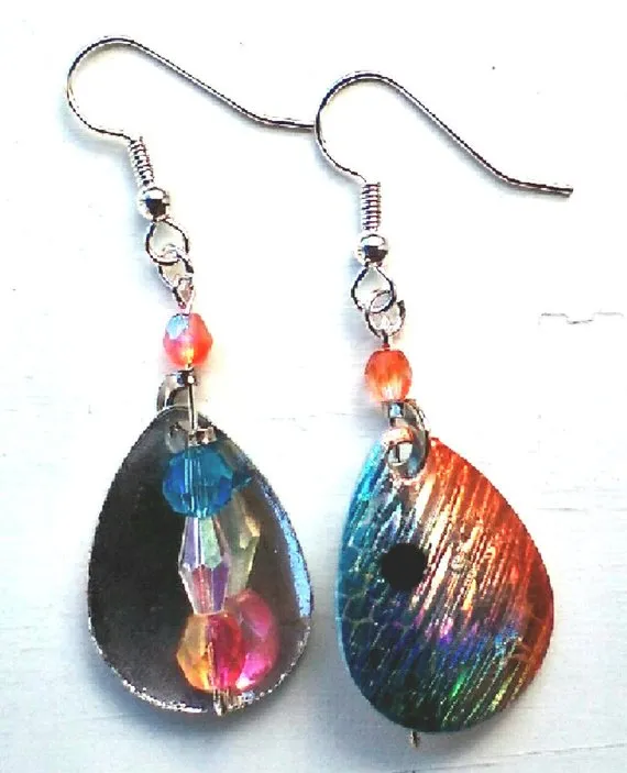 Blue Water Coral Indiana Blade Earrings