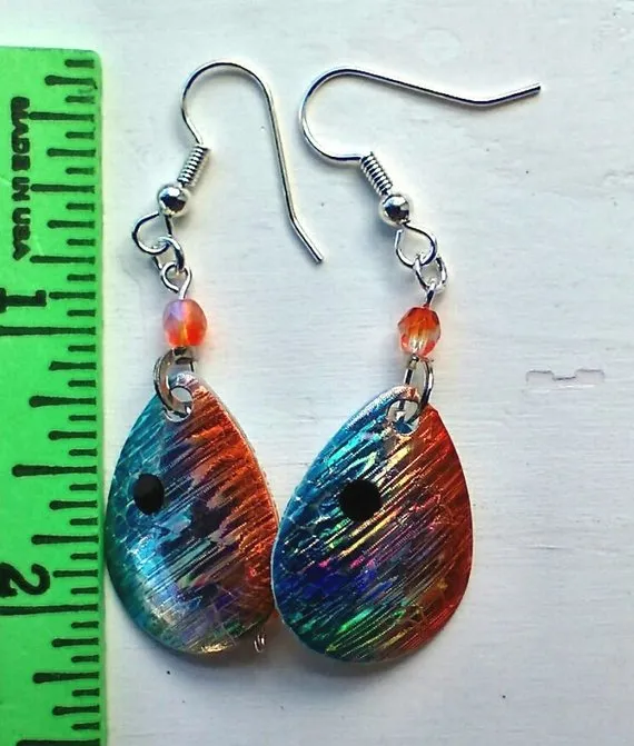 Blue Water Coral Indiana Blade Earrings