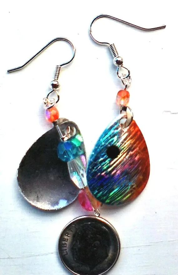 Blue Water Coral Indiana Blade Earrings