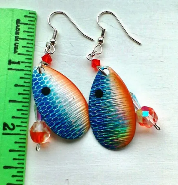 Blue Water Coral Indiana Blade Earrings