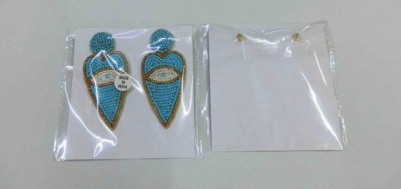 Bohemian Statement beaded evil eye earrings