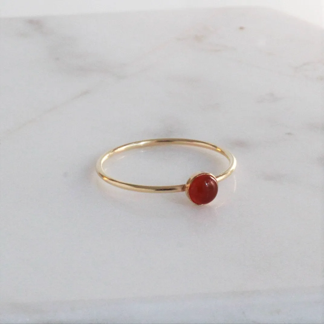 Carnelian Dainty Minimalist 4mm Ring