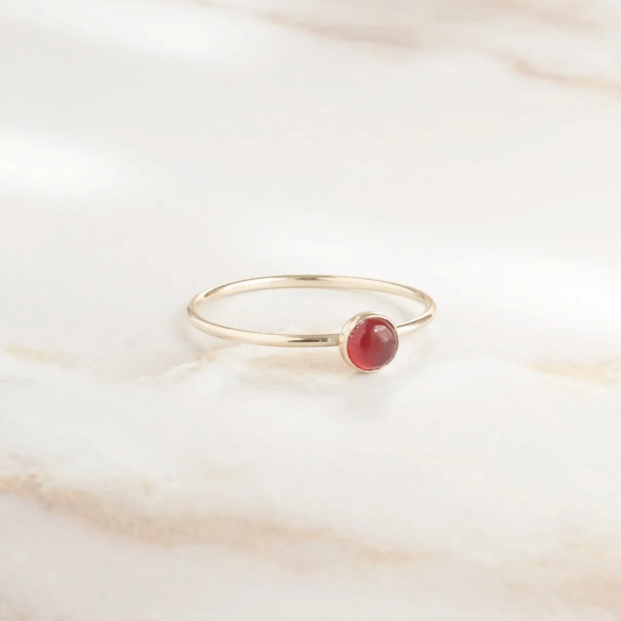 Carnelian Dainty Minimalist 4mm Ring