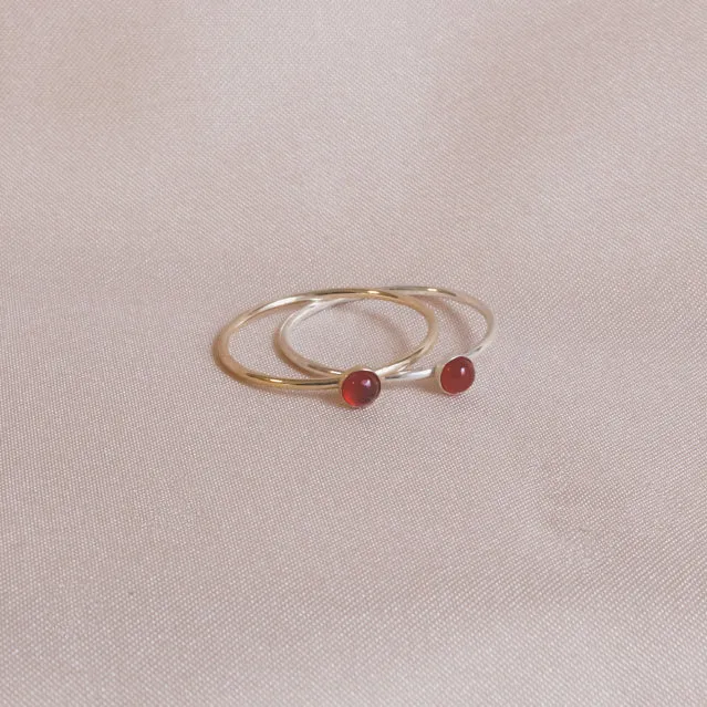 Carnelian Dainty Minimalist 4mm Ring
