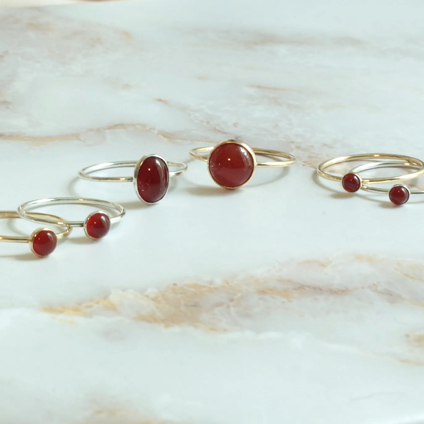 Carnelian Dainty Minimalist 4mm Ring