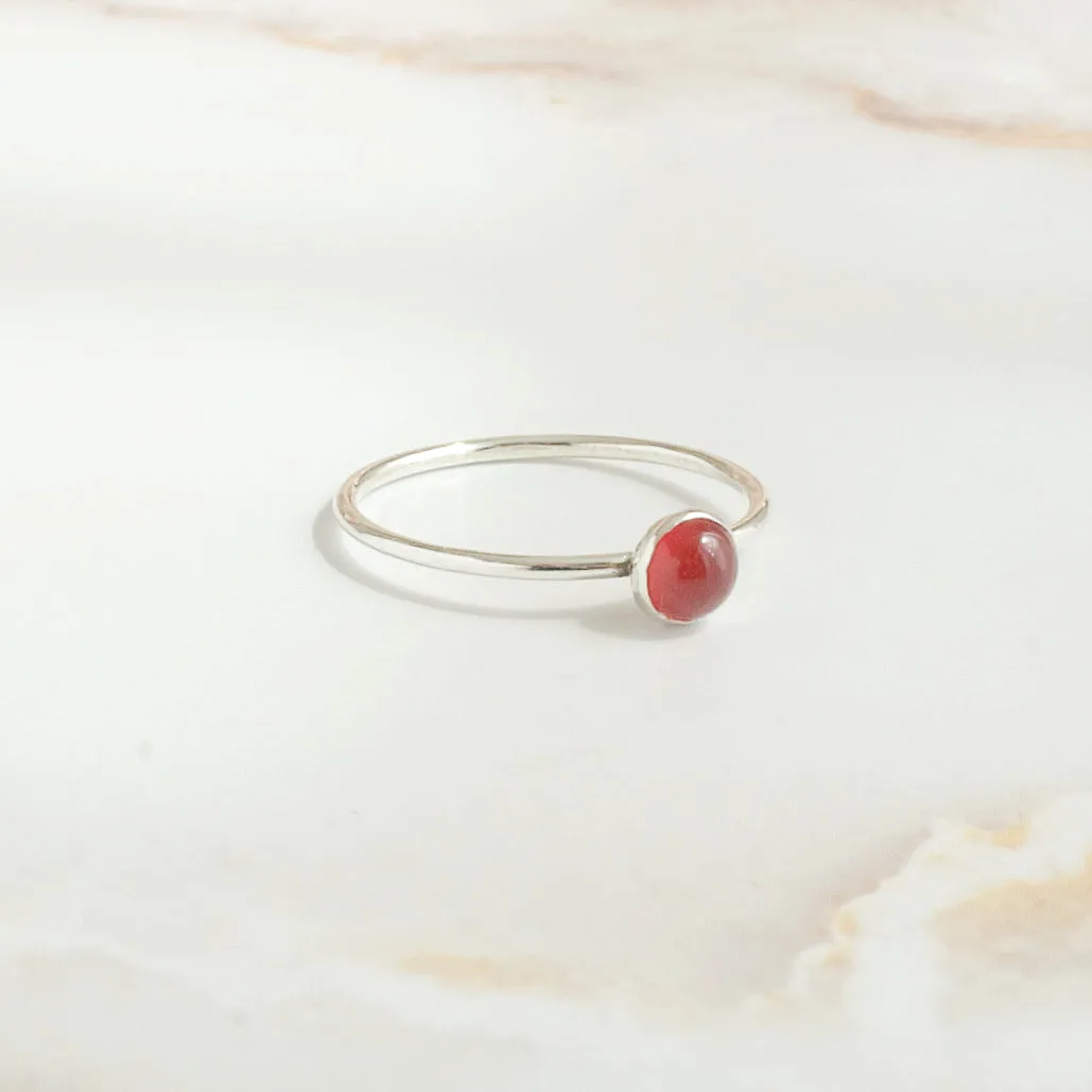 Carnelian Dainty Minimalist 4mm Ring