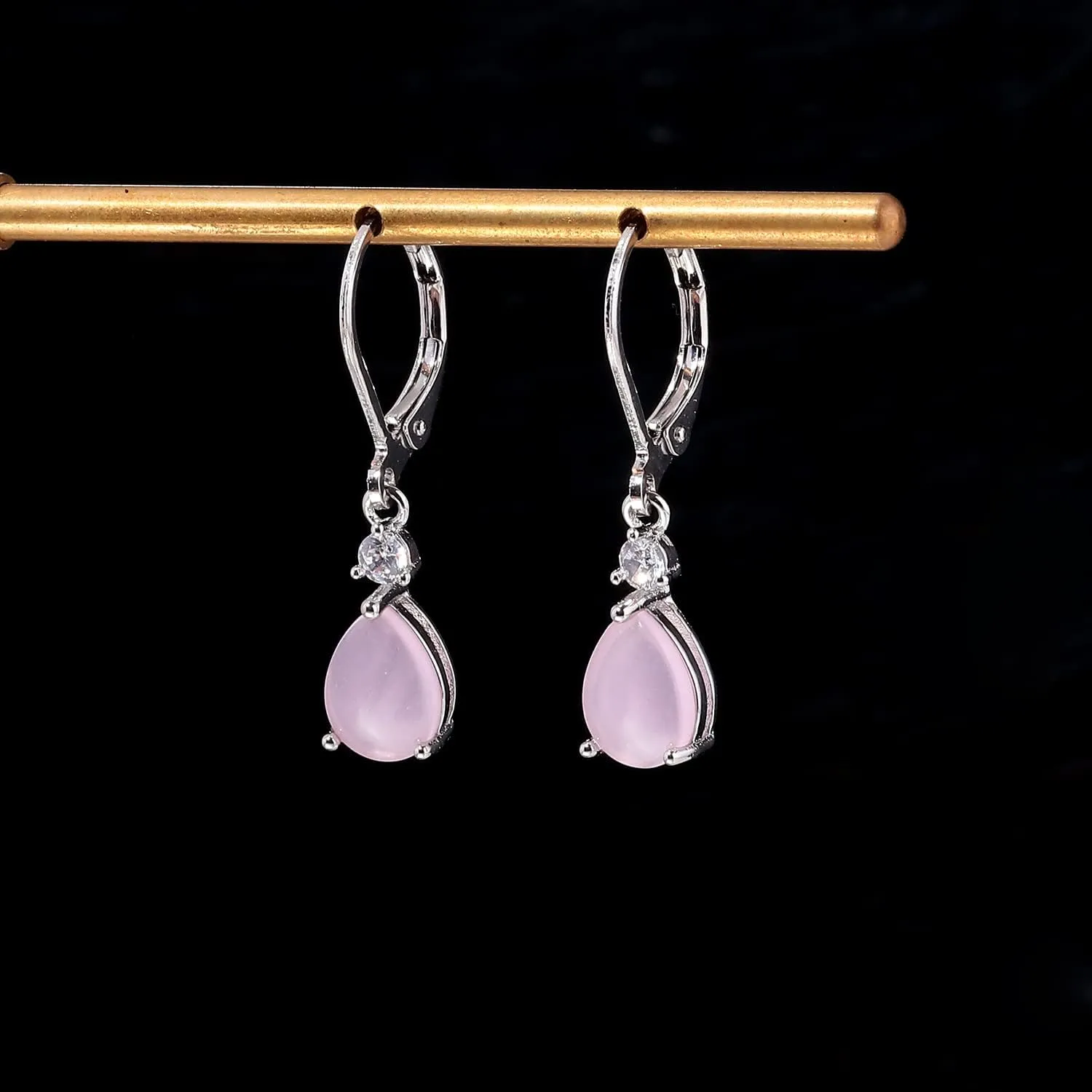CiNily Teardrop Leverback Dangle Earrings for Women Hypoallergenic 14K Gold Plated Cubic Zircon Drop Earrings Fashion Crystal Earrings for Girls Jewelry Christmas Gifts