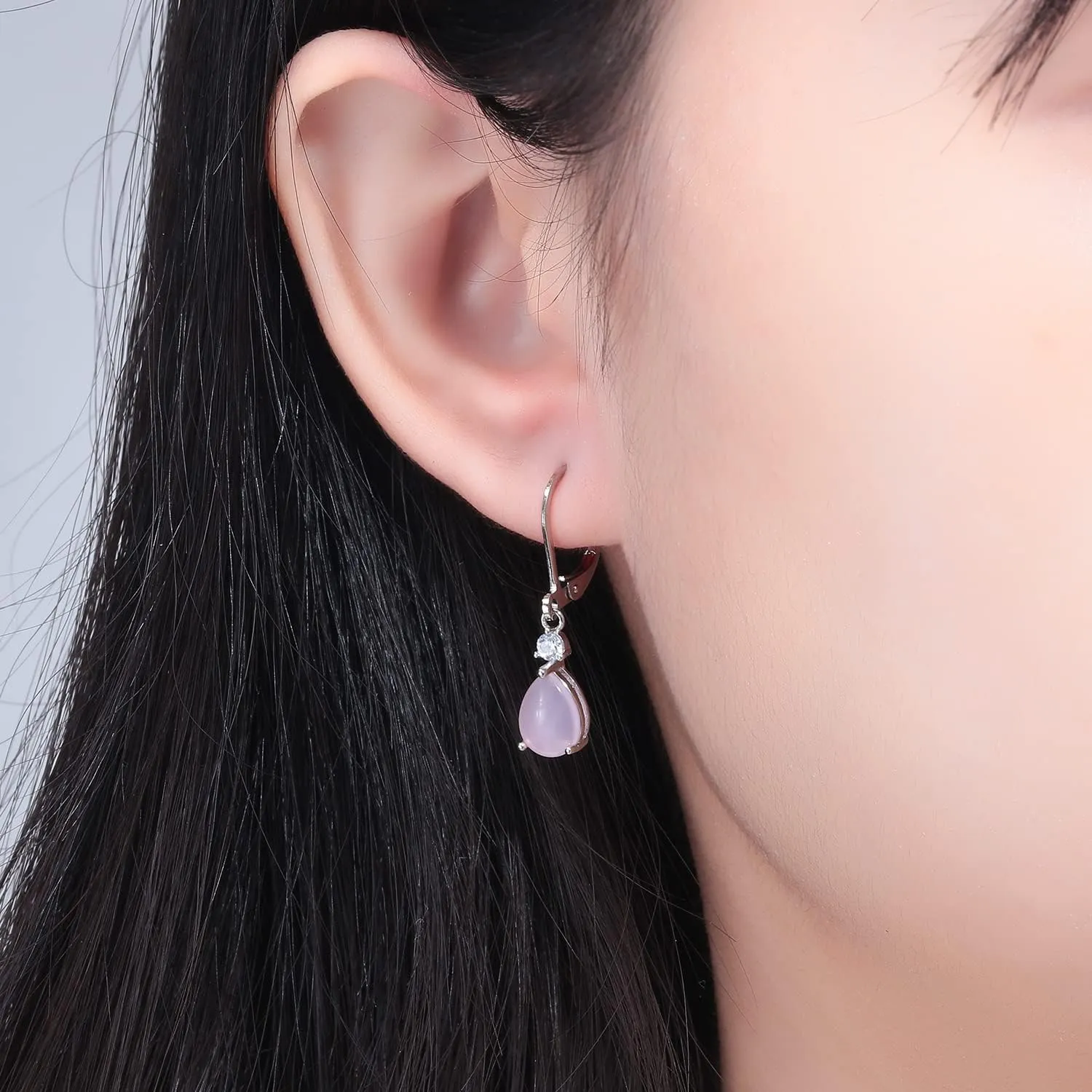 CiNily Teardrop Leverback Dangle Earrings for Women Hypoallergenic 14K Gold Plated Cubic Zircon Drop Earrings Fashion Crystal Earrings for Girls Jewelry Christmas Gifts
