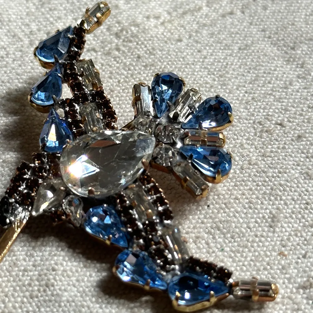 Crystal Hummingbird Brooch
