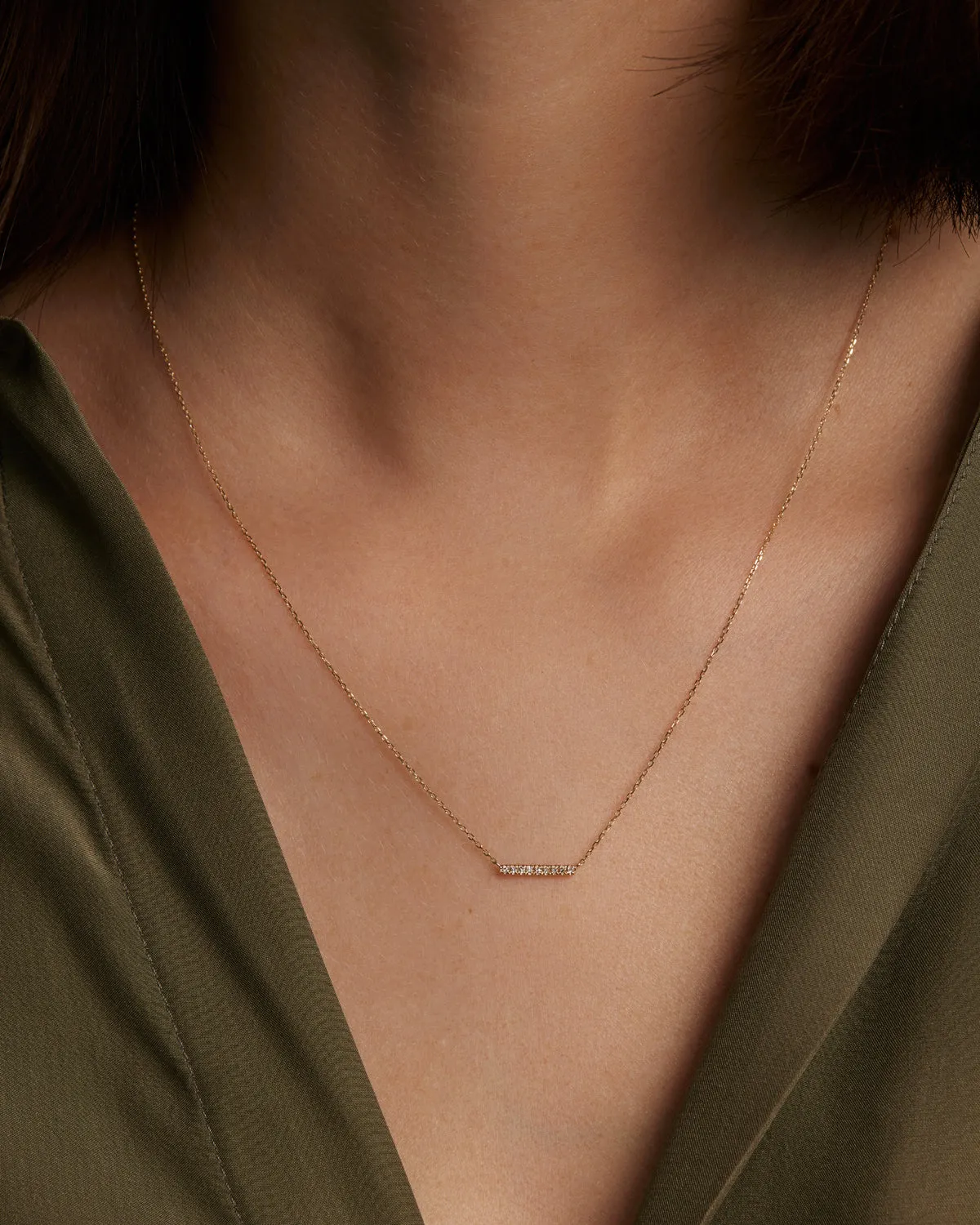 Diamond Bar Necklace