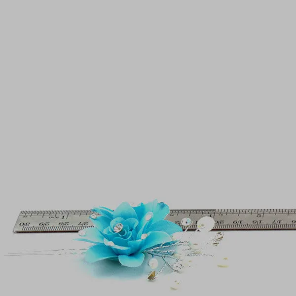Fancy Sky Blue Hair Pins / Hair Sticks for Wedding