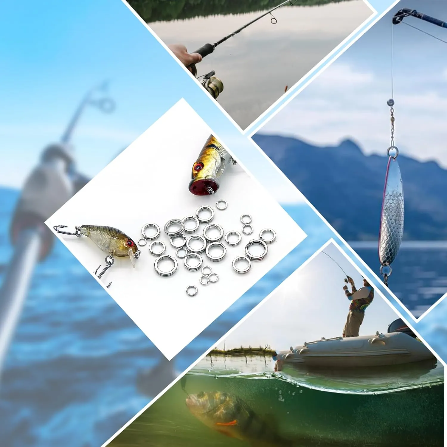 Fishing Split Rings - 99/100Pcs Stainless Steel Lure Ring for Link Fishing Hooks Heavy Duty Saltwater Terminal Tackle Connector