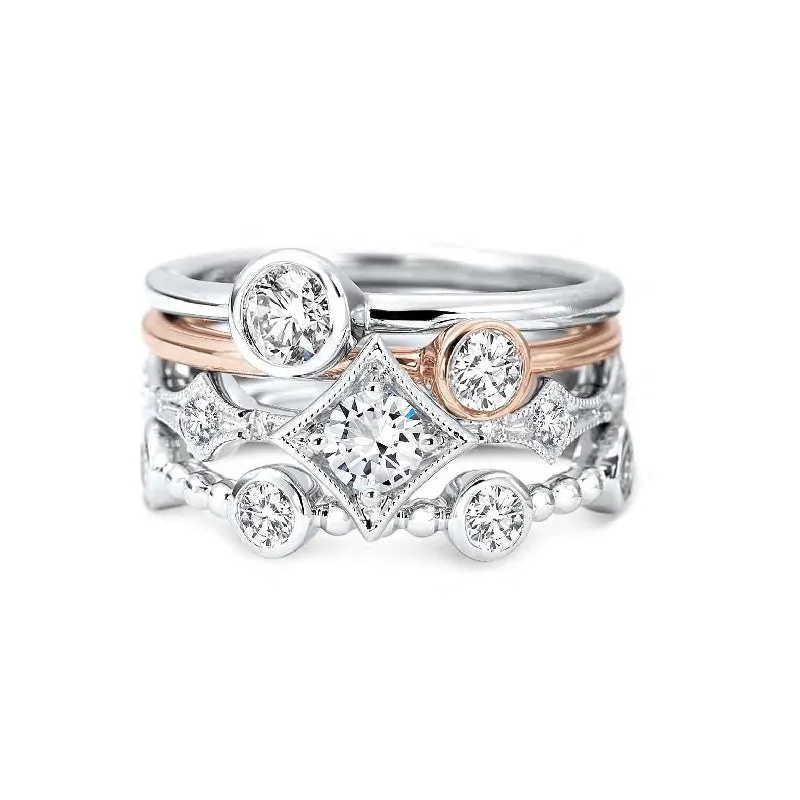 Forevermark Tribute™ Diamond Polished Stack Band