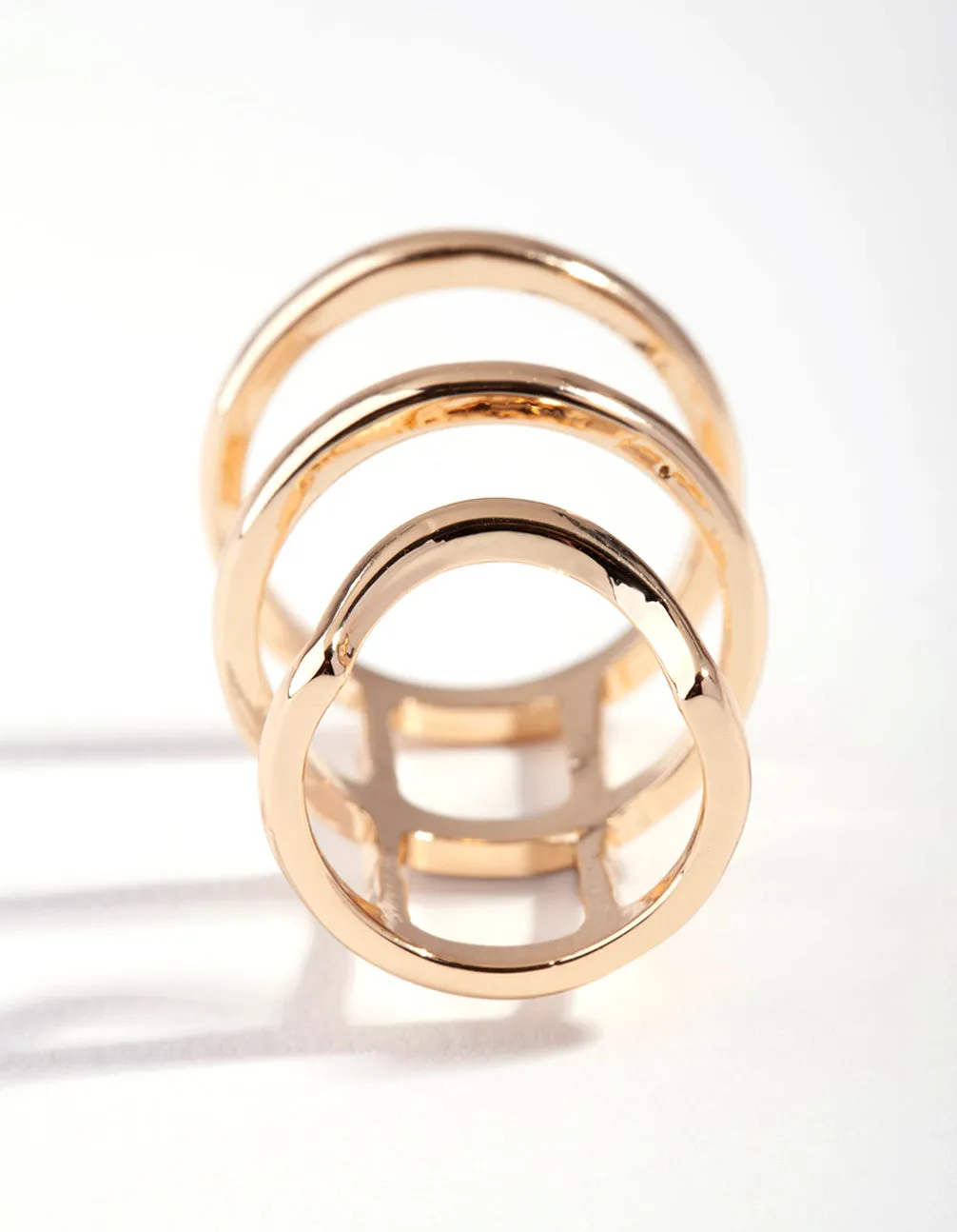 Gold Chunky Layered Nail Ring