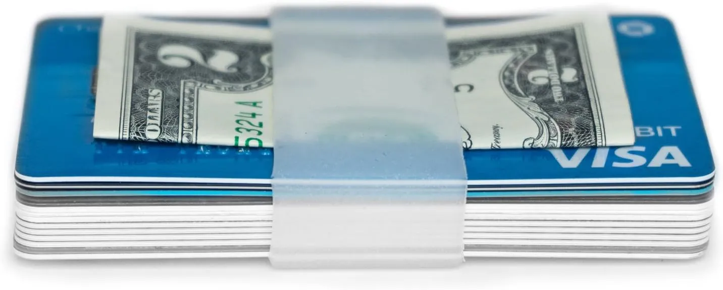 GRIFITI Band Joes Pocket Wallet Replacement Super Slim Profile Colorful Silicone Rubber Bands Money Wide Strap Grip Clip Siliconebands for Credit Card, License, Cash Holder