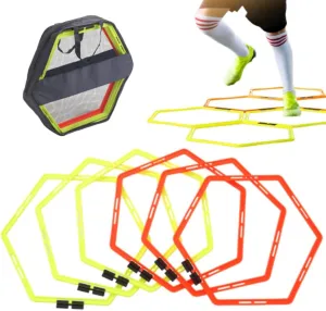 Hex Agility Rings, Speed Rings with Carrying Bag, Portable Hexagon Rings, Agility Hurdles for Speed Training & Agility Footwork Training