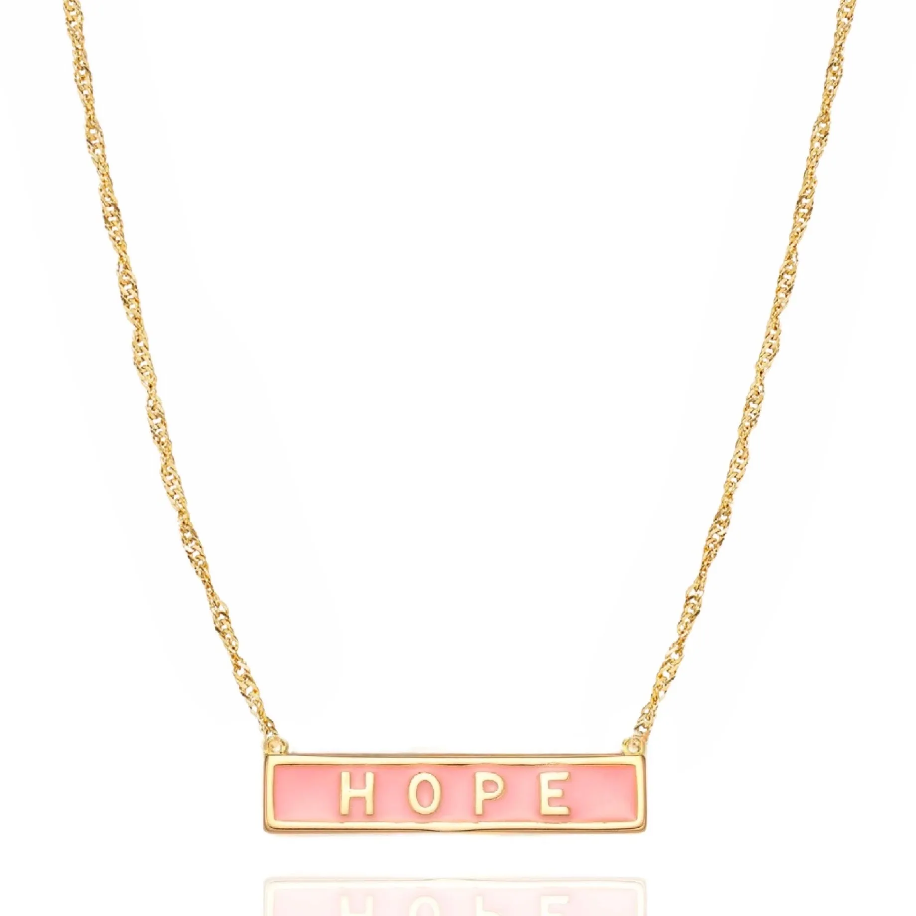 Hope Bar Necklace in Pink