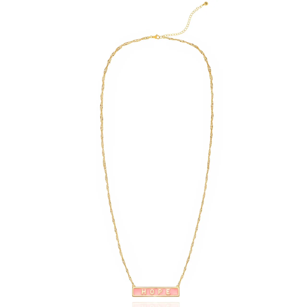 Hope Bar Necklace in Pink