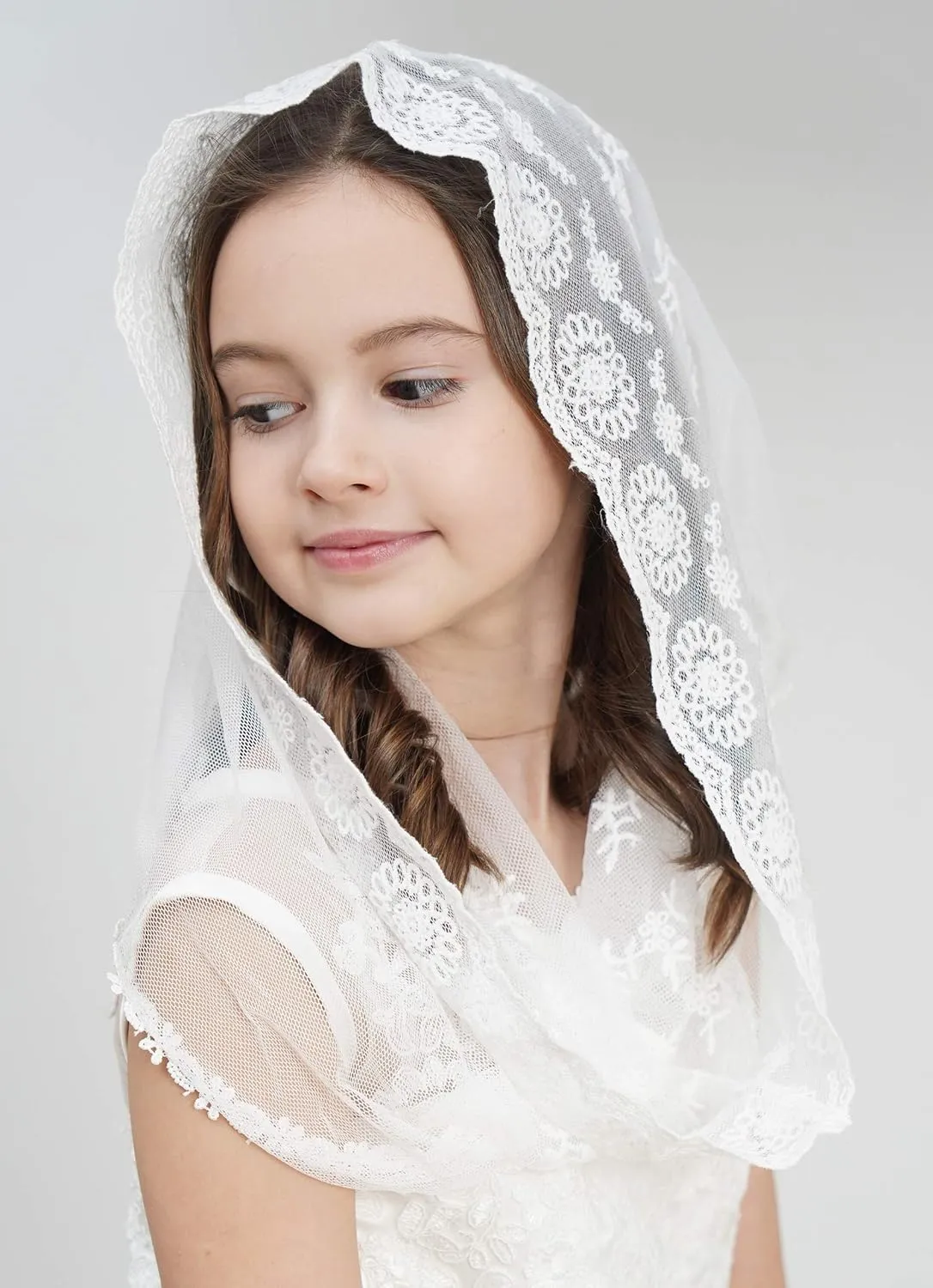 Lace Headcovering for Girls Church Mantilla Veils for Girl Lace Head Cover V87