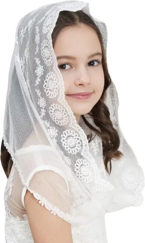 Lace Headcovering for Girls Church Mantilla Veils for Girl Lace Head Cover V87