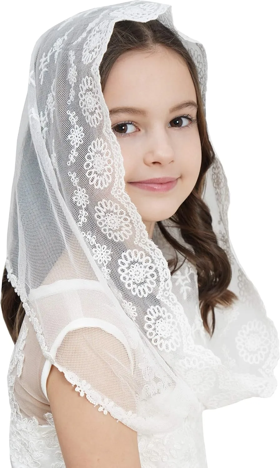 Lace Headcovering for Girls Church Mantilla Veils for Girl Lace Head Cover V87