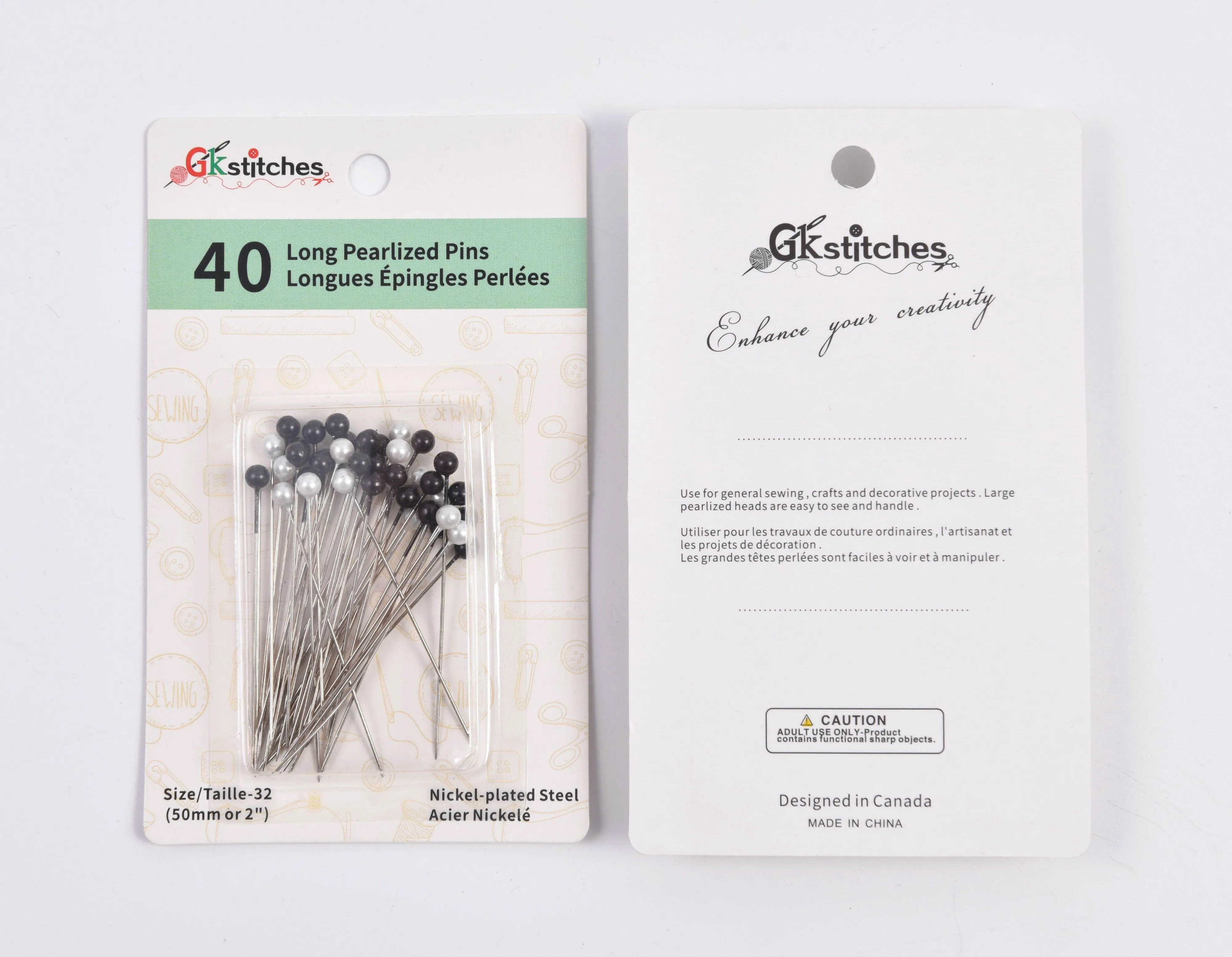 Long Pearlized Pins 40 pack