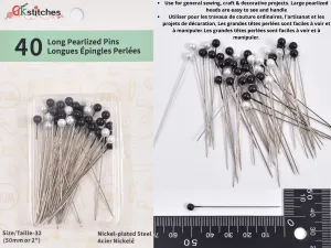 Long Pearlized Pins 40 pack