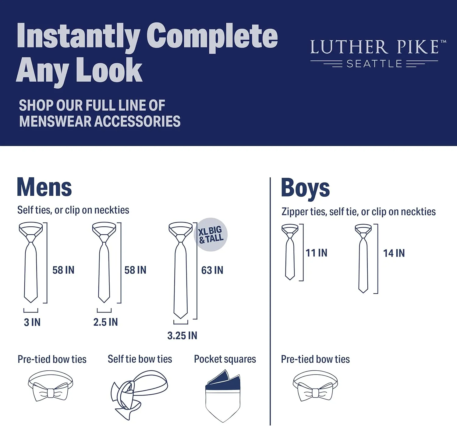 LUTHER PIKE SEATTLE Self Tie Bow Ties for Men  Classic Untied Mens Bowties in Solid Colors and Stripes
