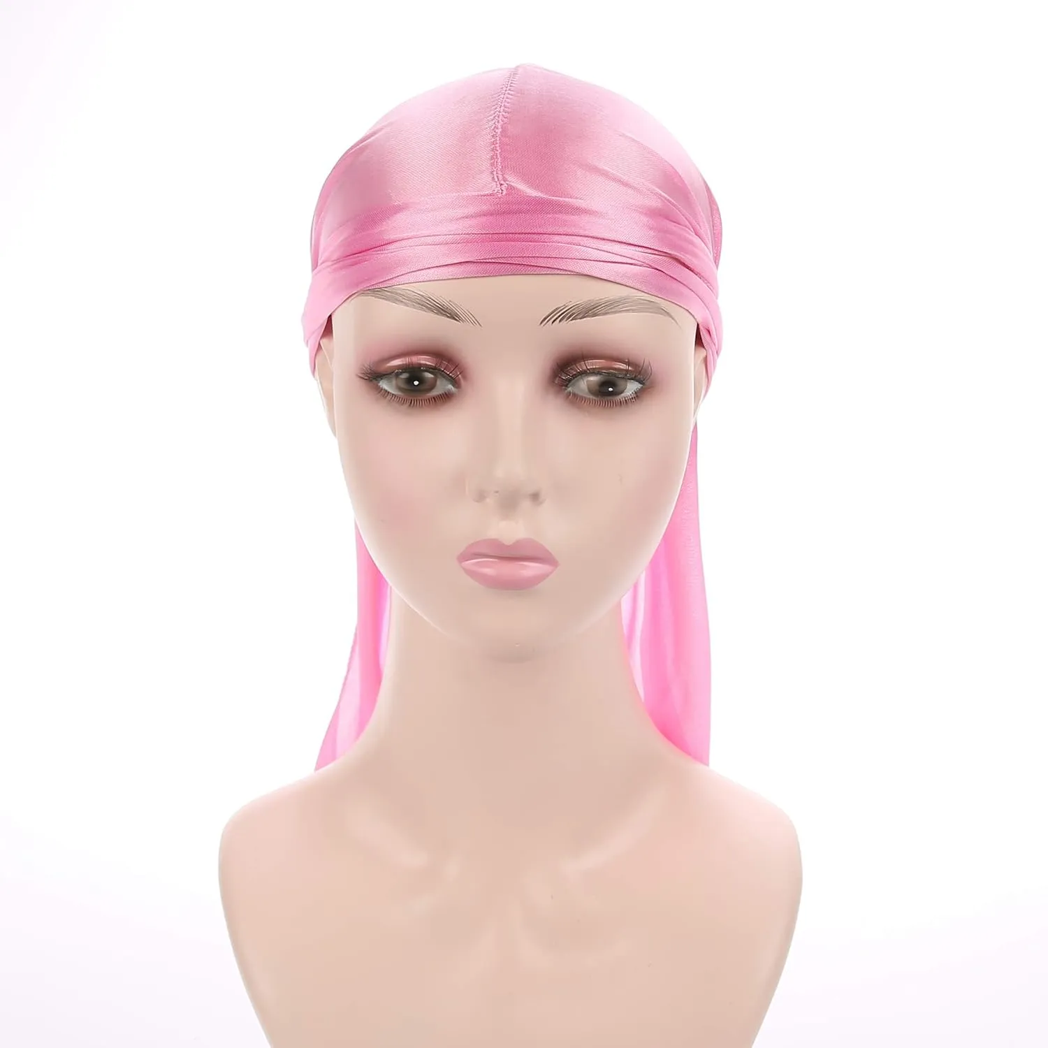 Men Women Durag Extra Long-Tail Headwraps Silky Satin Pirate Cap Bandana Hat for 360 Waves