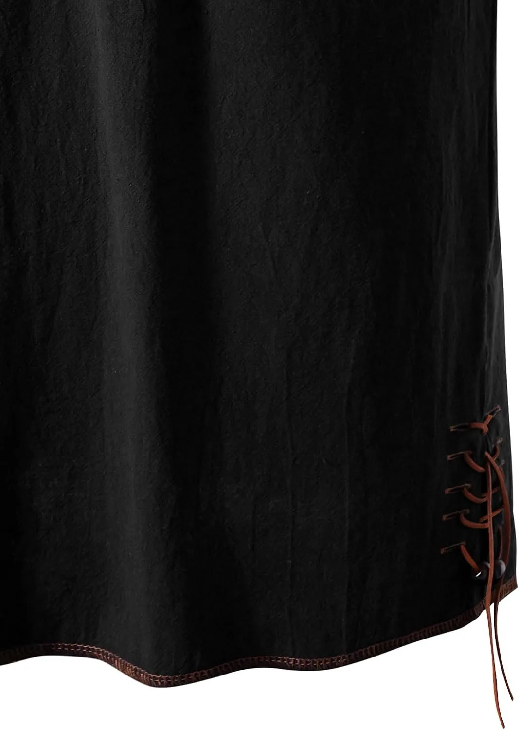 Men's Pure Cotton Vintage Short Sleeve Lace Up Shirts for Renaissance Pirate Viking Medieval Costume