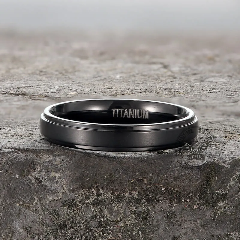Minimalist Black Color Titanium Band Ring
