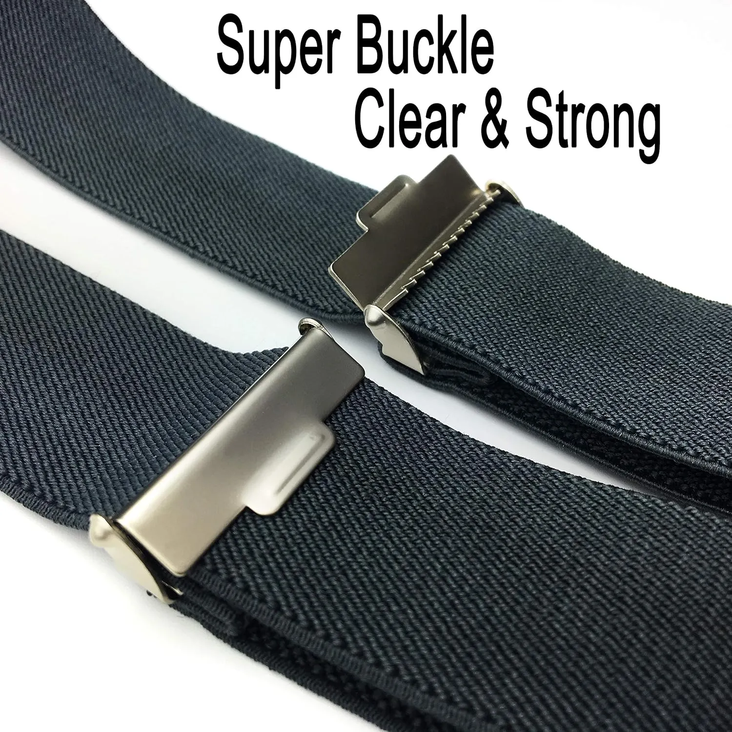 Moulen Men's X-Back 1.4 Inches Wide Heavy Duty Clips Adjustable Suspenders