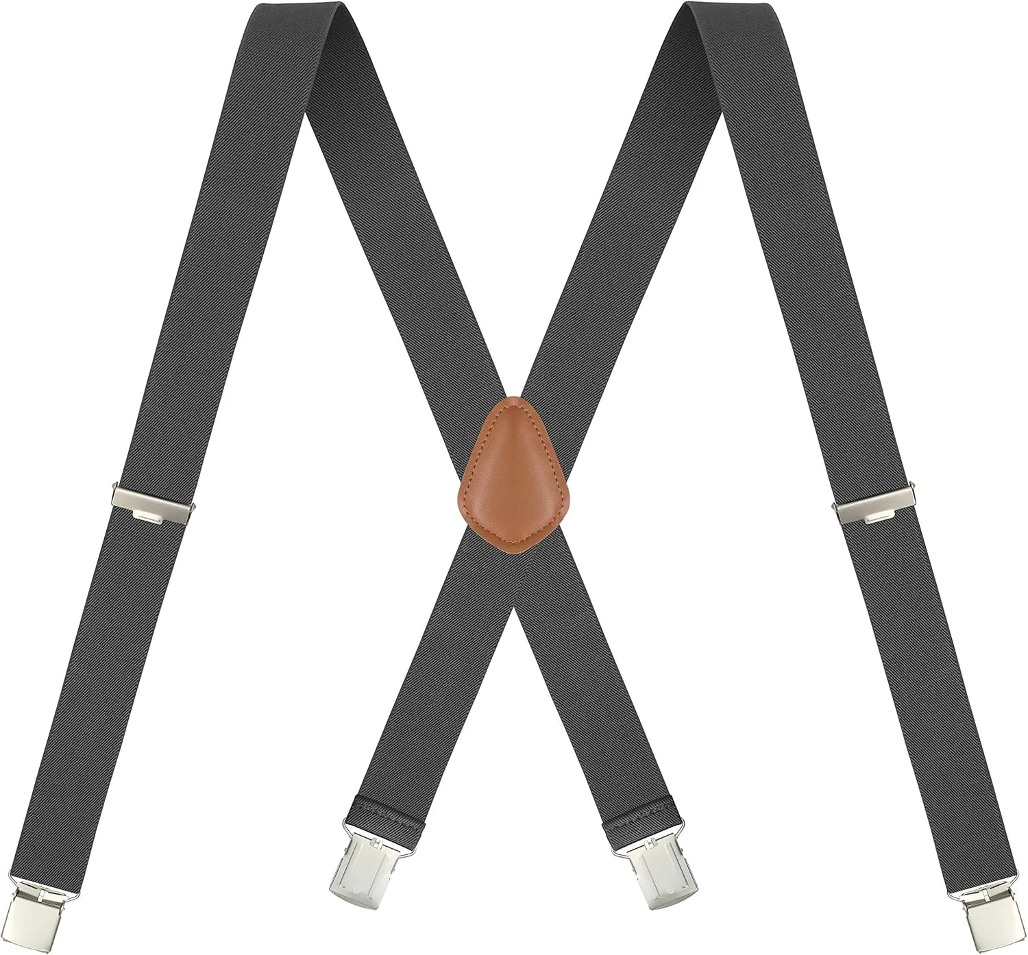 Moulen Men's X-Back 1.4 Inches Wide Heavy Duty Clips Adjustable Suspenders