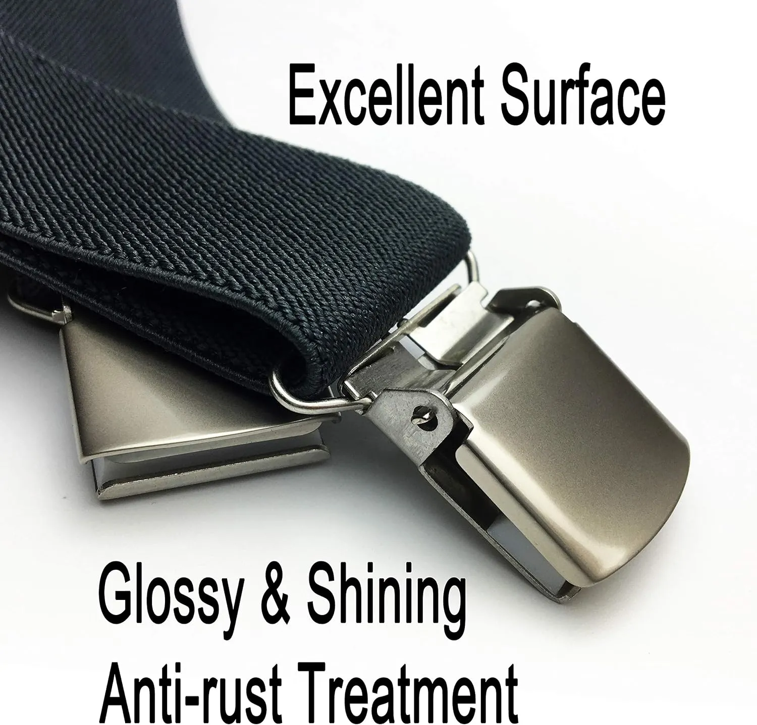 Moulen Men's X-Back 1.4 Inches Wide Heavy Duty Clips Adjustable Suspenders