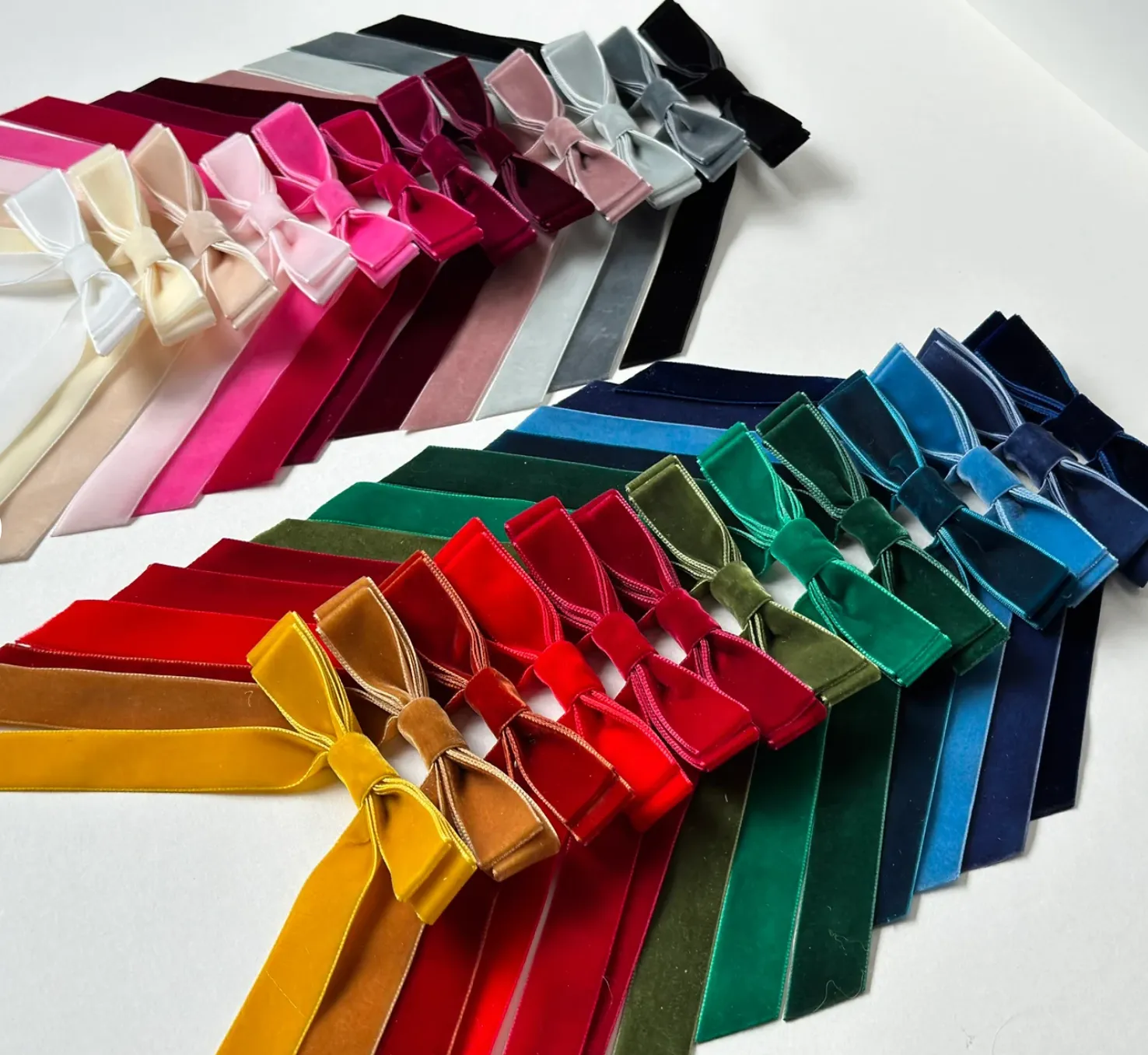 Petite Velvet Long Bow | Upscale Bows for Girls | Bow with Tails | Luxury Designer Hair Accessories | Made to Order