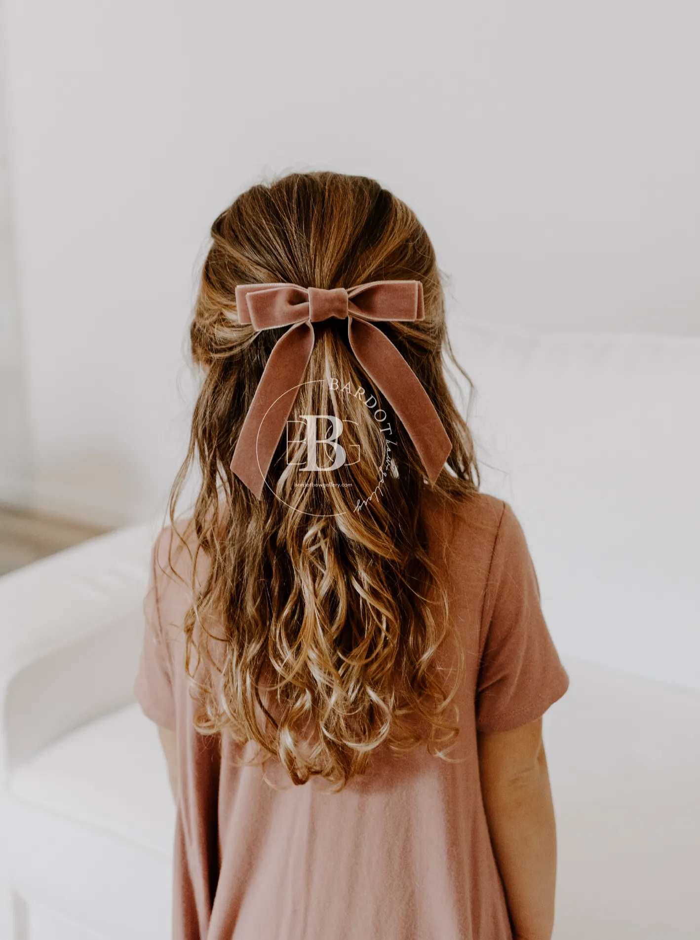 Petite Velvet Long Bow | Upscale Bows for Girls | Bow with Tails | Luxury Designer Hair Accessories | Made to Order