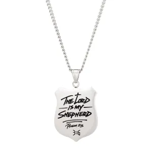 Psalm 23 - Pendant Necklace - Black/Silver