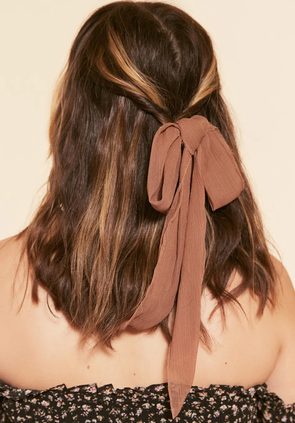 Rustic Romance Long Bow | 100% Silk Chiffon | Long Bow with Tails | Hand Tied Effortless Bow | Hand Tied and Handmade