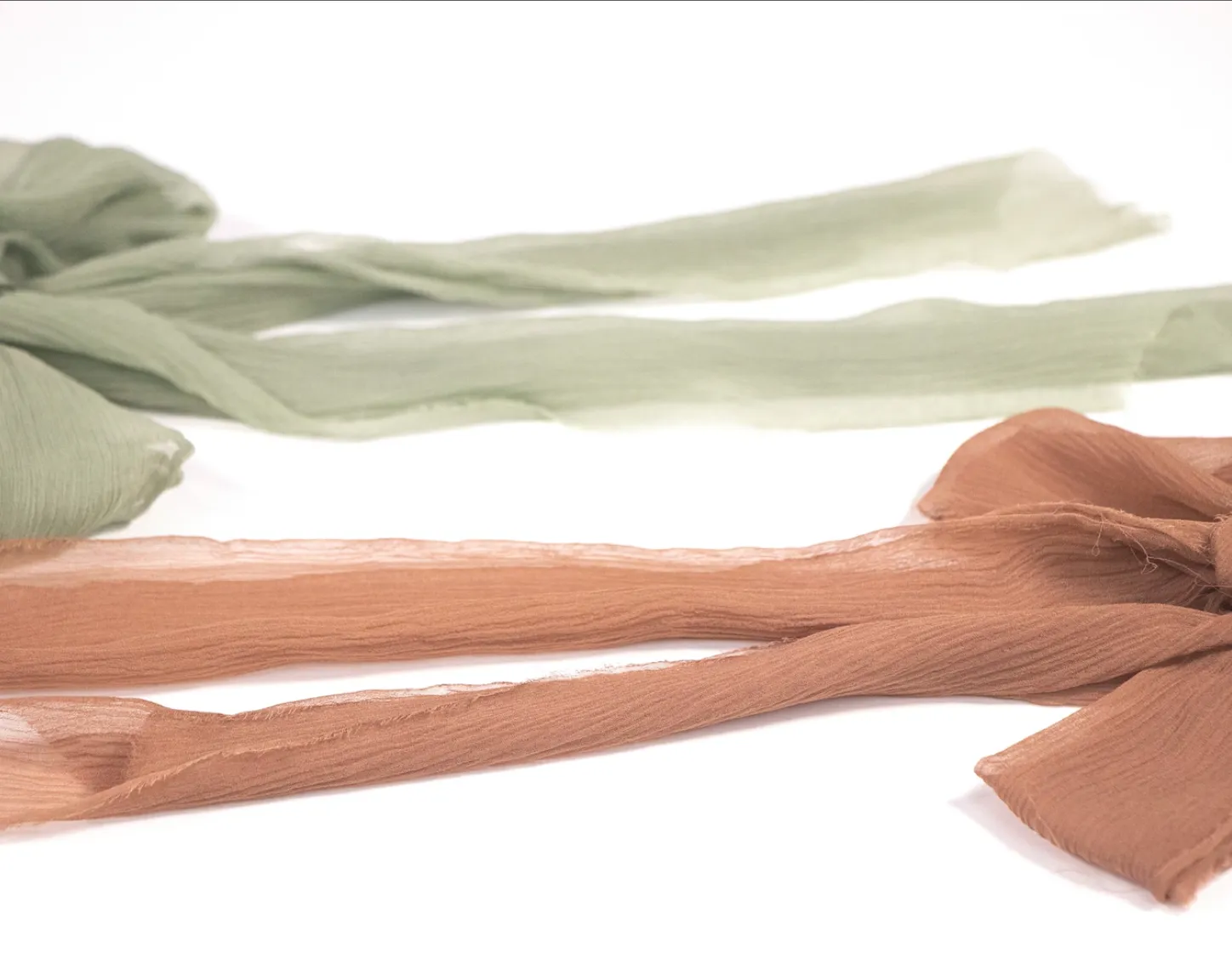 Rustic Romance Long Bow | 100% Silk Chiffon | Long Bow with Tails | Hand Tied Effortless Bow | Hand Tied and Handmade