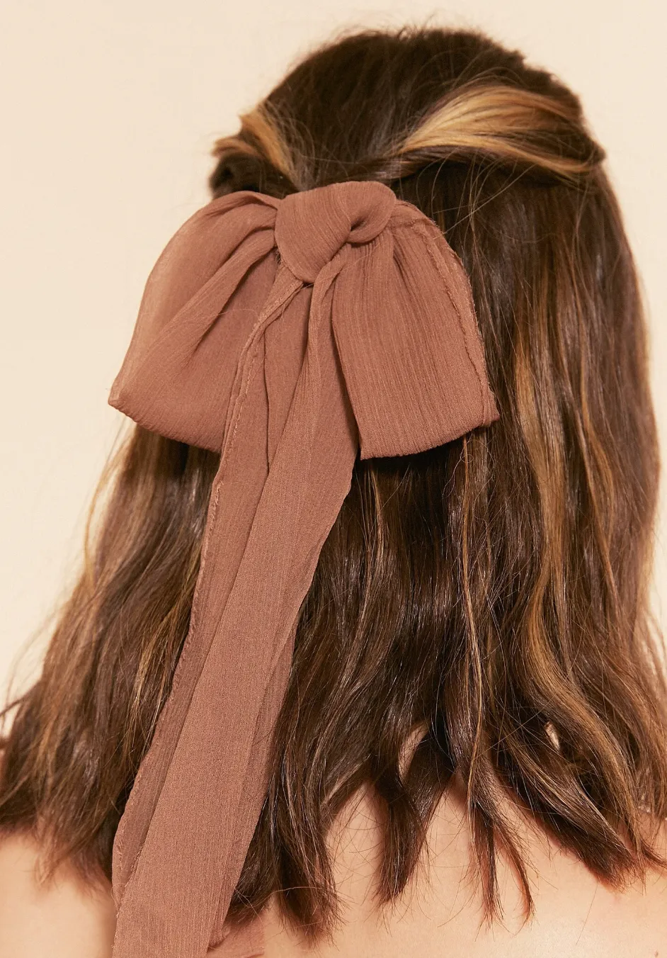Rustic Romance Long Bow | 100% Silk Chiffon | Long Bow with Tails | Hand Tied Effortless Bow | Hand Tied and Handmade