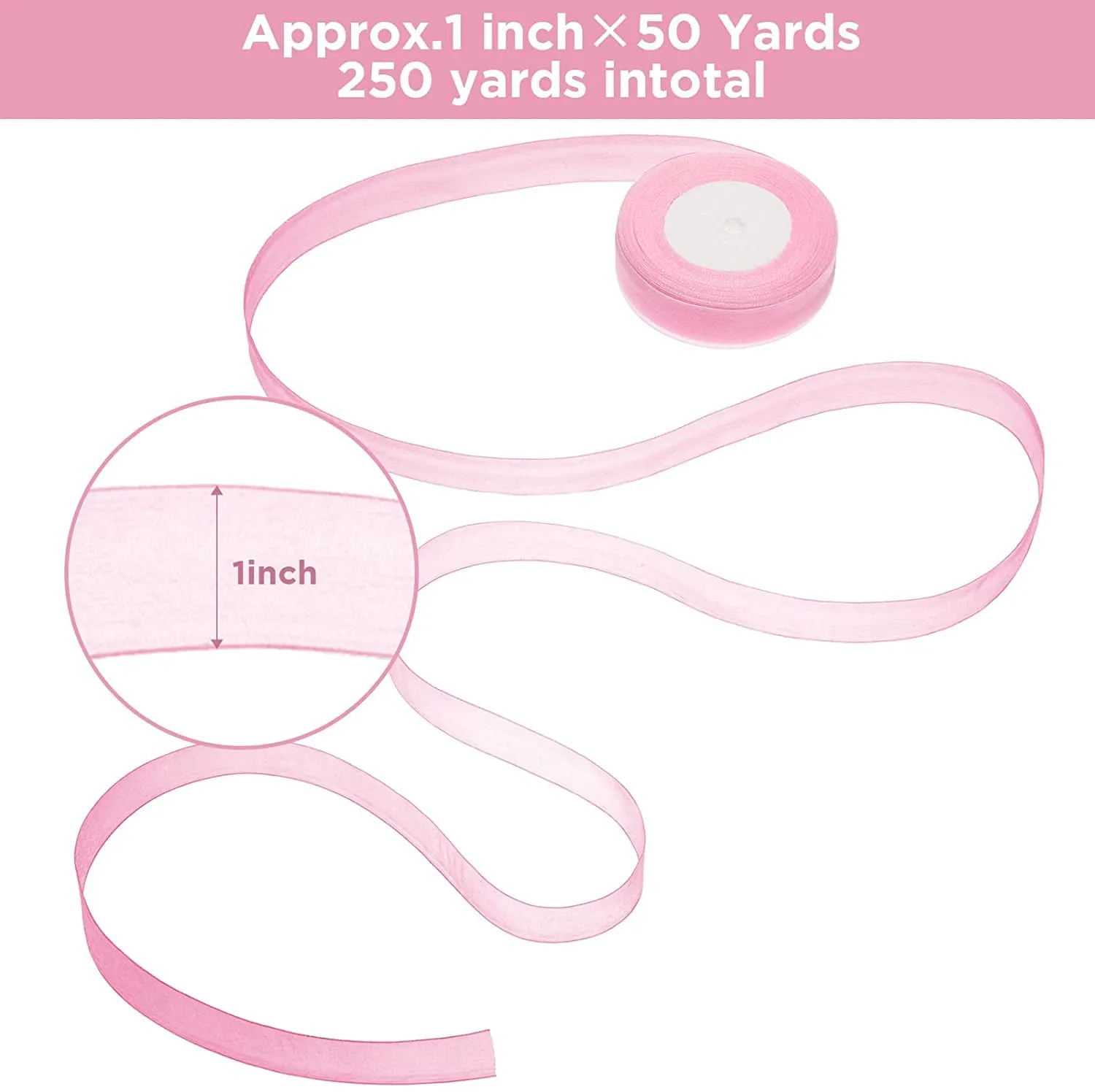 SAINI PUSTAK BHANDAR Bells&Whistles Organza Ribbon Sheer Chiffon Stain Ribbons Dusty Rose Fading Ribbon Set For Valentines Christmas Wedding Gift Wrapping Bouquets Craft Birthday Party Decoration